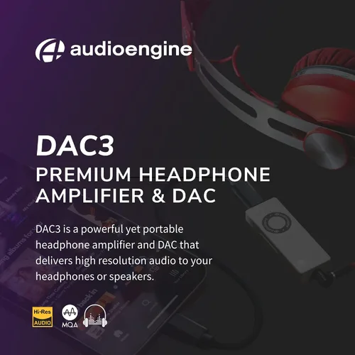 Vista 7 de Audioengine DAC3. Convertidor de señal digital a analógica de 32-bits para auriculares móviles para música y audio de alta resolución