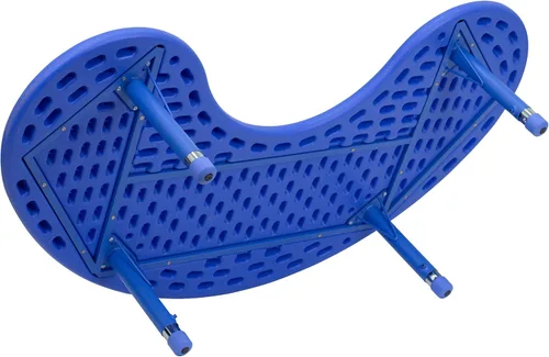 Vista 6 de BizChair Mesa de actividades ajustable de altura de plástico azul media luna 35x65