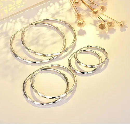 Vista 7 de Aretes de aro de plata de ley para mujer, 3 pares de arracadas grandes de plata chapada en oro blanco de 14 quilates, hipoalergénicos, ligeros