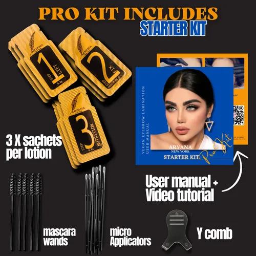 Vista 4 de ARYANA NEW YORK Kit de laminación de cejas - Kit de elevación de cejas Serie Profesional - Kit de inicio