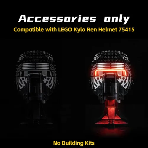 Vista 5 de BrickBling - Luz LED compatible con casco Lego Kylo Ren 75415