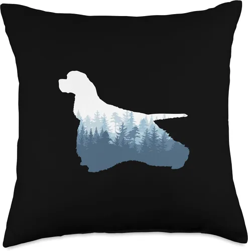 Vista 4 de American Cocker Spaniel Dog Silhouette Outdoor Nature - Almohada de 16 x 16 pulgadas, multicolor