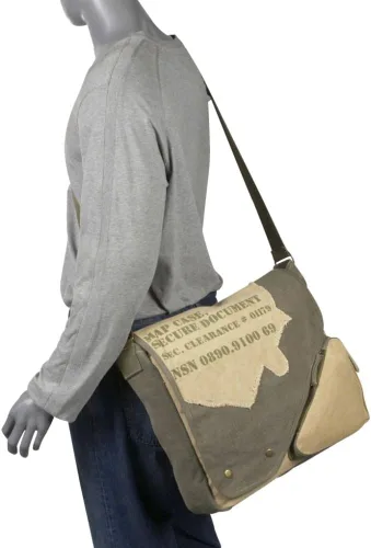 Vista 4 de Rothco Vintage Canvas Two-Tone Imprinted Map Bag