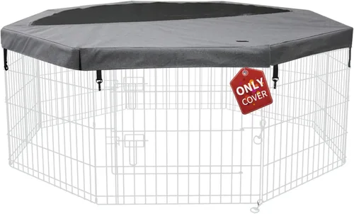 Vista 13 de PETIME - Corral plegable de metal para ejercicio de perros/Parque de juegos para cachorros con 8 paneles para interior/exterior, valla de patio