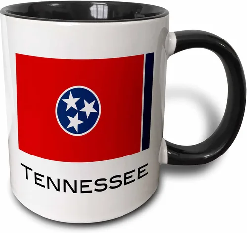 Vista 11 de 3dRose Taza de dos tonos con la bandera del estado de Iowa, 11 onzas, negro/blanco