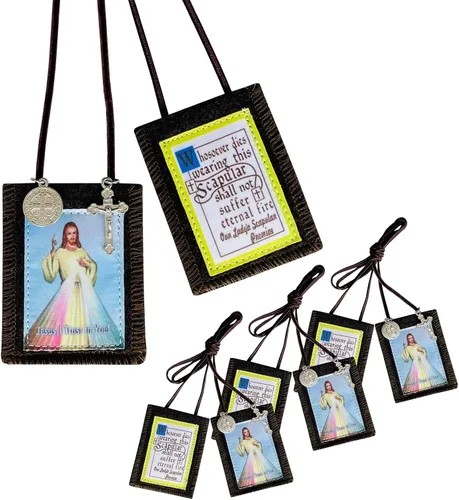 Vista 15 de TALPGOD Sagrado Corazón de Jesús, Escapulario de Cuero de Nuestra Señora del Monte Carmelo, Escapularios Católicos Católicos, Religiosos Católicos