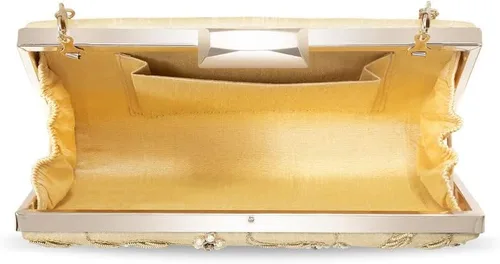 Vista 4 de Aheli Bolsos de mano indios para mujer, bolsos de noche hechos a mano para boda, fiesta nupcial