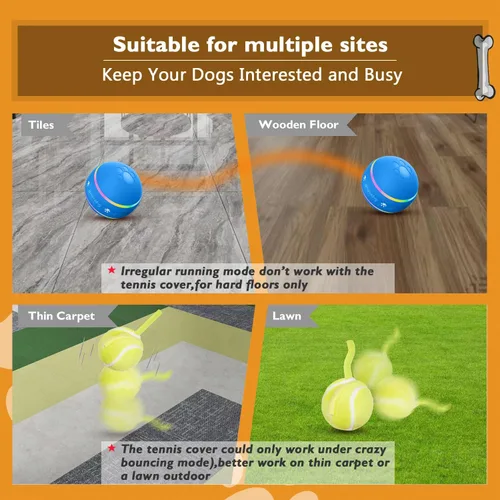 Vista 6 de PetDroid - Juguetes interactivos para perros, bola para perros, [nuevamente actualizado] juguetes duraderos que ruedan automáticamente y se activan