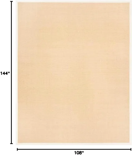 Vista 144 de Alfombra de sisal Safavieh, de color maíz y negro, tejida a mano, de la colección de fibras naturales; 5 x 8 pulgadas, NF441A, Tela, Gris / Gris
