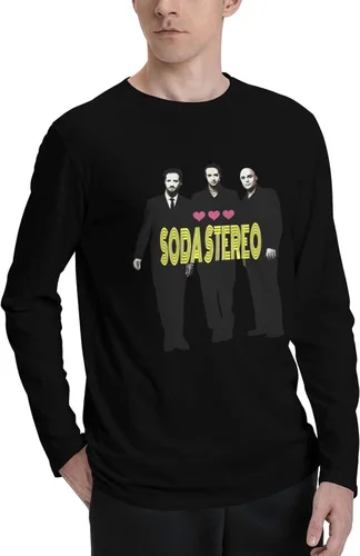 Vista 2 de Soda Music And Stereo Men's T-Shirt Unisex Long Sleeve Pullover Tops Crewneck Graphic Sweatshirt Black