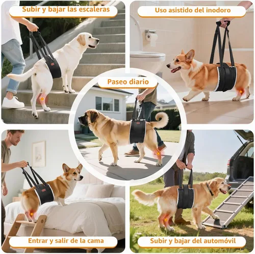 Vista 9 de LOOBANI Arnés de elevación para perros para patas traseras, arnés portátil para perros grandes, soporte para patas traseras, cómodo soporte