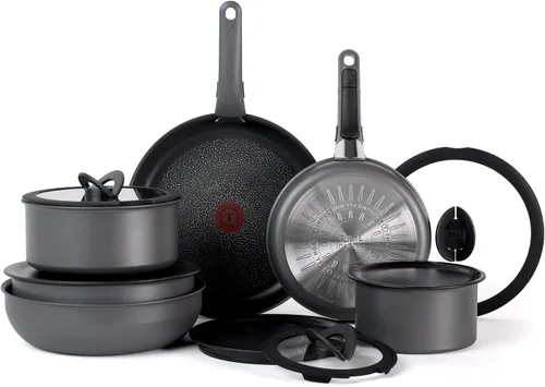Vista 10 de T-fal Ingenio Essentials - Juego de utensilios de cocina con mango desmontable/extraíble de 11 piezas, granito titanio antiadherente, apto para Beige