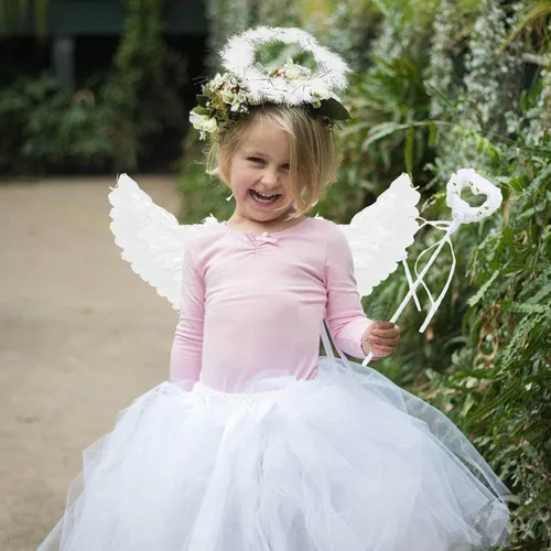 Vista 6 de Varita mágica de alas de ángel y halo para niños, disfraz de ángel para Halloween, fiesta de cosplay de Navidad