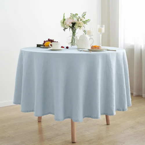 Vista 38 de Linen World - Mantel de lino de otoño de 90 x 60 pulgadas, mantel rectangular lavable de lino francés para comedor, al aire libre, bodas