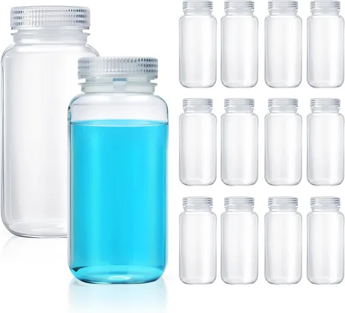 Vista 26 de Tatuo 6 piezas 30 ml 1 oz botellas de reactivo de polipropileno de plástico con tapas de rosca, envases de muestra transparentes de PP con tapa