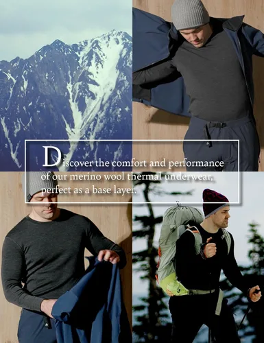 Vista 7 de LAPASA Mens 100% Merino Wool Base Layer Thermal Underwear Pants Lightweight, Midweight, Heavyweight Long John, Warm, Soft, Sweat-wicking as Skiing