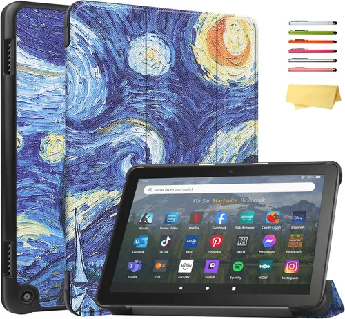 Vista 94 de Funda para Amazon Kindle Fire HD 8 y Fire HD 8 Plus (12ª/10ª generación, versión 2024/2022/2020) de 8 pulgadas, UUcovers con soporte triple