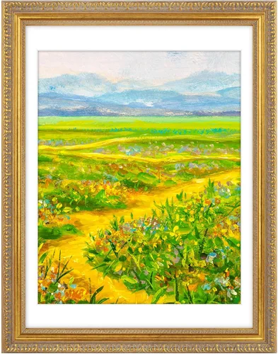 Vista 9 de Golden State Art, Marco de fotos vintage adornado de 14 x 18 pulgadas con paspartú blanco para fotos de 11 x 14 pulgadas o 14 x 18 pulgadas sin