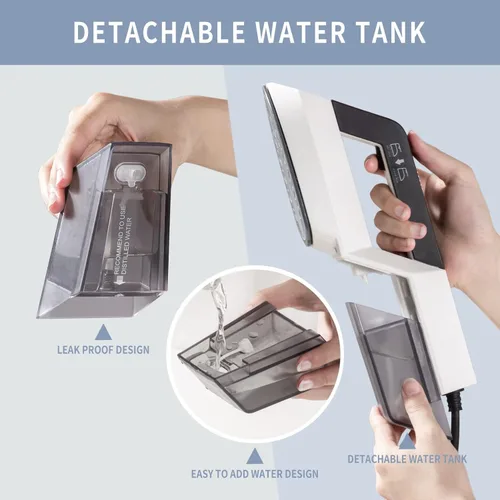 Vista 8 de HOMETOP Vaporizador de mano para ropa, calentamiento rápido de 30 segundos, potente vaporizador de ropa y tela de 1300 W, elimina las arrugas