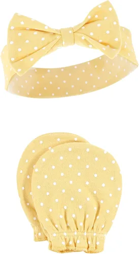 Vista 7 de Hudson Baby Conjunto de diadema de algodón y manoplas para rascar para bebé