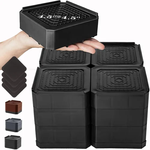 Vista 8 de Elevadores de cama de base ancha, elevadores apilables para muebles, 2, 3.6, 5 pulgadas, elevadores de sofá resistentes para sillas y escritorios