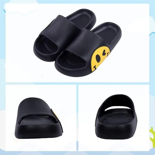 Vista 2 de Pantuflas para hombre, mujer, niñas y niños, de etilvinilacetato, antideslizantes, para interiores y exteriores, pantuflas con caras sonrientes