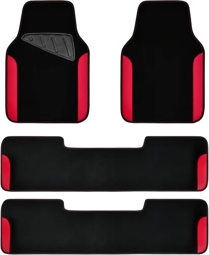 Vista 8 de CAR PASS Alfombrilla impermeable para automóvil, alfombrillas universales para automóvil con almohadilla para el talón del conductor, alfombra