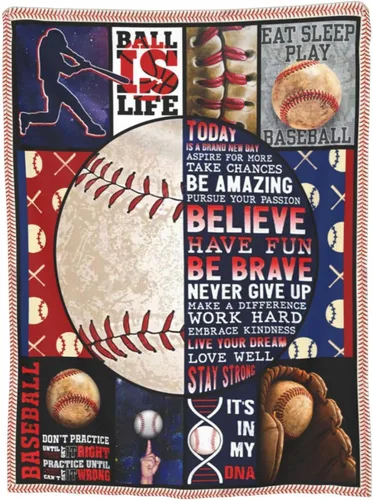 Vista 2 de Manta de Béisbol Manta de Béisbol para Arrojar Regalos para Amantes de los Deportes Artículos de Felpa de Forro Polar Franela para la Cama