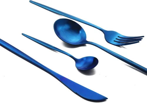 Vista 10 de JASHII Juego de cubiertos de acero inoxidable de 24 piezas, juego de cubiertos de servicio para 6, utensilios para cocina, aptos para lavavajillas