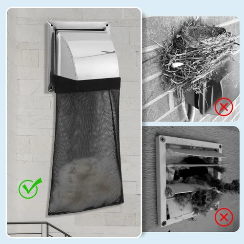 Vista 4 de 3 bolsas de ventilación para secadora, recogedor de pelusa para ventilación de secadora en el exterior