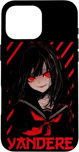 Vista 19 de Funda para iPhone 16 Yandere Anime Girl Kawaii Emo Goth Otaku Anime Manga Lover