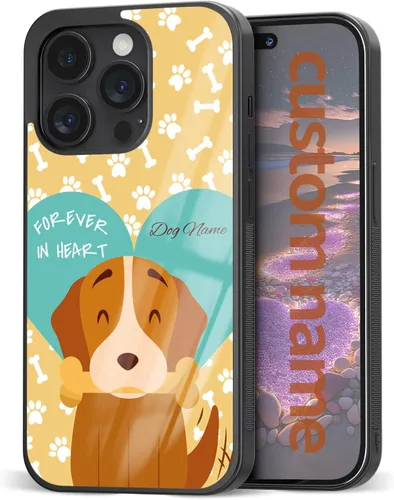 Vista 8 de Fundas personalizadas para teléfonos con nombre de perros y mascotas, Negro