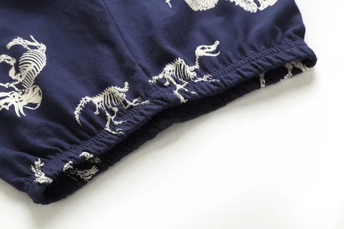 Vista 6 de RKOIAN Conjunto de pijama de manga corta para niños pequeños, 100% algodón, ropa de dormir para niños pequeños Dinosaurio azul1
