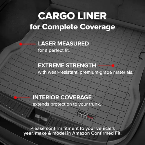 Vista 3 de WeatherTech alfombras de ajuste personalizado para caja de Ford Edge, negras