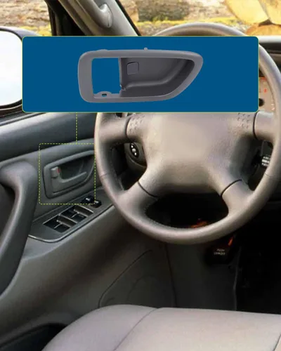 Vista 7 de LUJUNTEC Bisel de manija interior de la puerta – lado izquierdo del conductor delantero y trasero, repuesto directo gris para Toyota 2001-2007