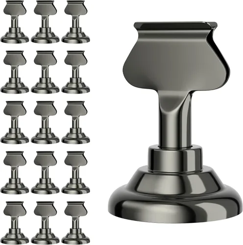 Vista 8 de Urban Deco Paquete de 16 soportes para tarjetas de número y lugar de mesa, soportes de acero de 1.7 pulgadas para fotos, letreros de alimentos, Cobre