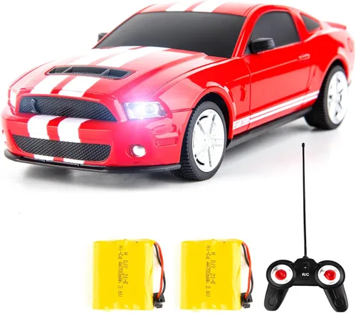 Vista 8 de BDTCTK Control remoto 1/24 Ford Mustang Shelby GT500 RC Model Car, juguetes para niños y adultos mayores de 6 años, azul