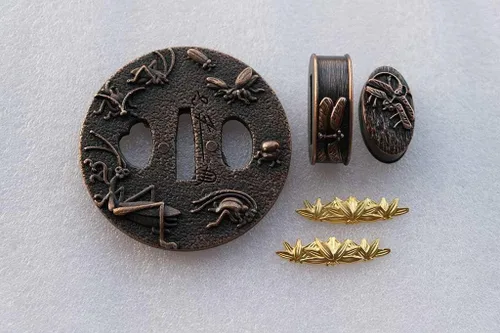 Vista 56 de Espada samurái japonesa KOSHIRAE – TSUBA FUCHI KASHIRA MENUKI 68-100