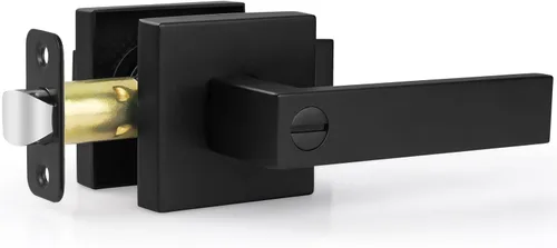 Vista 12 de Estmoon Cerraduras de puerta para puerta delantera, manija de puerta exterior negro mate y cerradura de cerrojo de un solo cilindro, manija