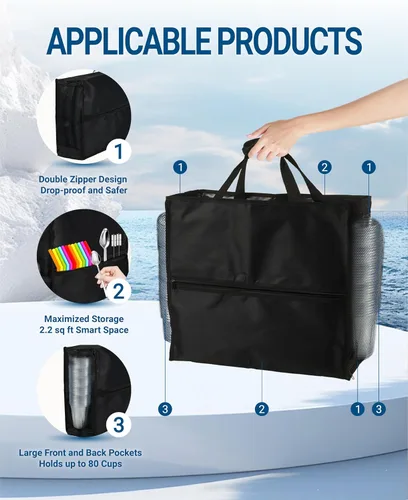 Vista 4 de Cubierta antipolvo para máquina de granizado, bolsa de transporte, resistente al calor, impermeable y a prueba de polvo, material de nailon 600D