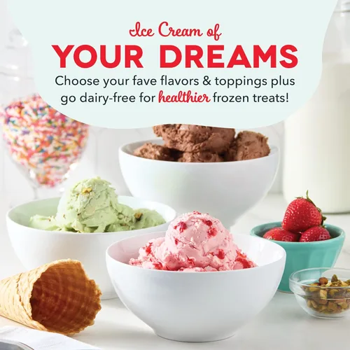 Vista 3 de Dash Deluxe Fabricante de Helado y Gelato - Fabricante de Postres Caseros con Batido de Un Toque - Diseño Ahorrador de Espacio y Fácil de Limpiar