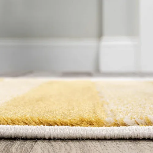 Vista 7 de JONATHAN Y Alfombra de pasillo de círculos a rayas gris/amarillo/crema, 2 x 8 pies, Nicky geométrica para sala de estar, dormitorio, cocina