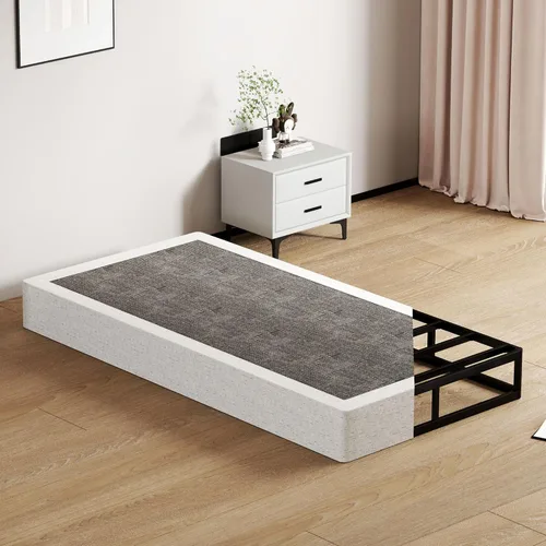 Vista 19 de SHOANED Resortes de caja de tamaño individual de 3 pulgadas - Base de colchón de perfil bajo sin ruido, base de cama de metal resistente con funda