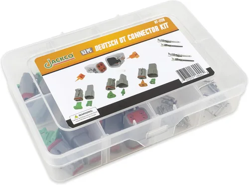 Vista 2 de Jackco Kit de conectores originales Deutsch DT de 52 piezas – 2, 3, 4 pines sellados gris macho y hembra conectores conectores AWG 20-14