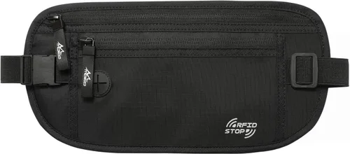 Vista 11 de MoKo Cinturón de dinero de viaje con bloqueo RFID, cartera oculta para Negro