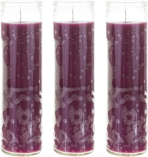 Vista 31 de Mega Candles 1 pieza Velas de Oración Devocional de Recipiente de Vidrio Negro Sin Aroma de 7 Días, Vela de Cera Premium 2 Pulgadas x 8 Pulgadas