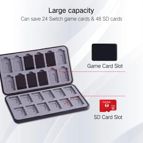 Vista 2 de PERFECTSIGHT Switch Game Case Compatible with Nintendo Switch Game Holder for Switch OLED/ Lite Game Card Case Cartridge with 24 Slots Game Card