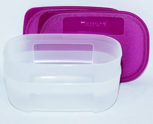 Vista 2 de Tupperware Juego de 2 minirecipientes Freezer Mates de 4 onzas, color morado