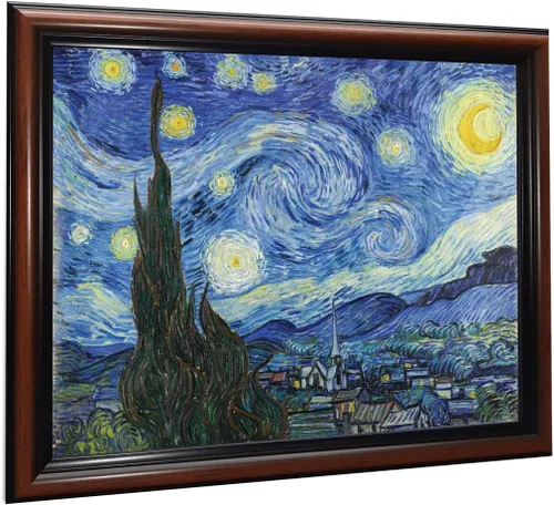 Vista 23 de Vincent Van Gogh - Arte de pared enmarcado con diseño de flores de almendra, maravilloso para exhibir en la cocina, el baño o la decoración