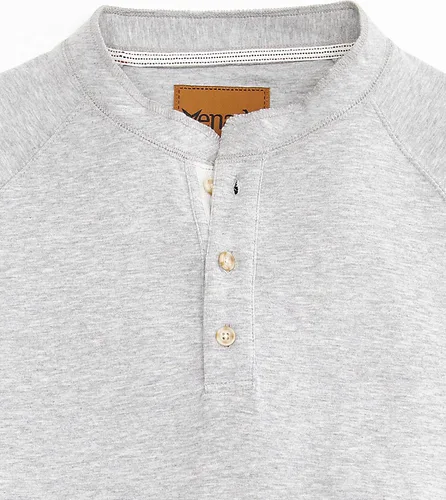 Vista 3 de Venado Full Motion Henley - Camisas para hombre, manga larga Henley con elástico